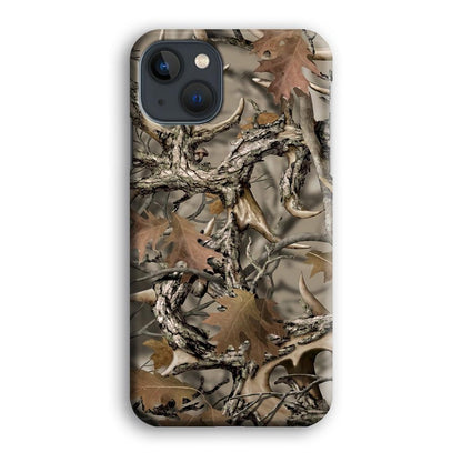 Camo Dry Leaves and Deer Horns iPhone 15 Plus Case-Oxvistore