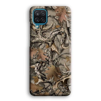 Camo Dry Leaves and Deer Horns Samsung Galaxy A12 Case-Oxvistore