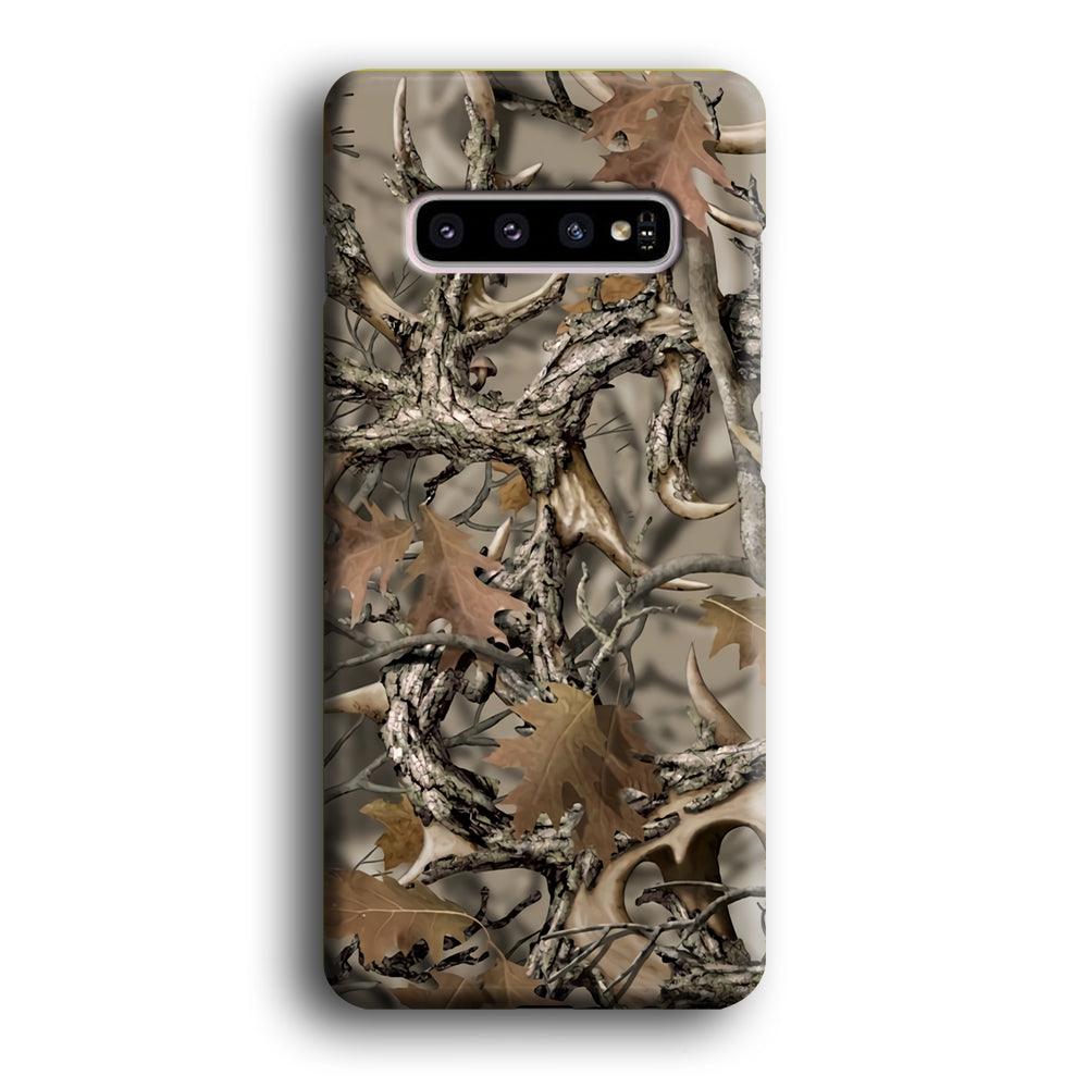 Camo Dry Leaves and Deer Horns Samsung Galaxy S10 Plus Case-Oxvistore