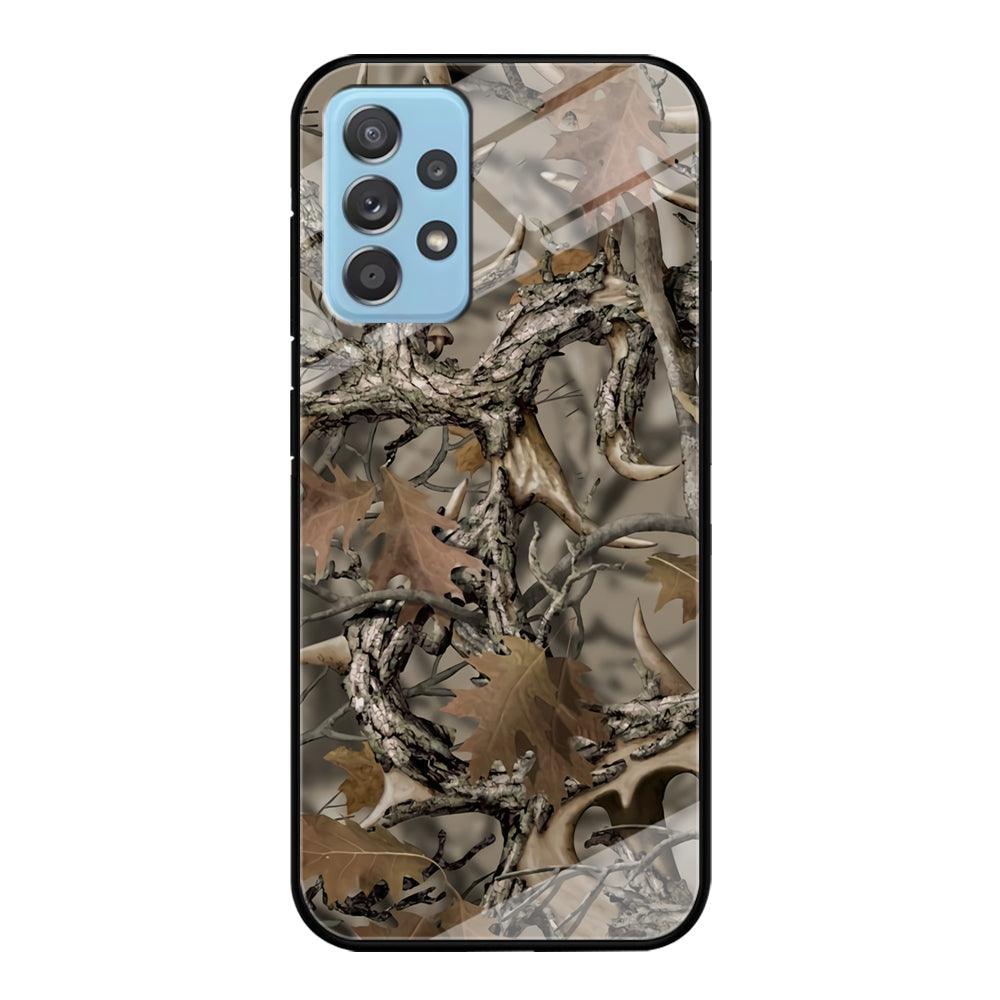 Camo Dry Leaves and Deer Horns Samsung Galaxy A72 Case-Oxvistore