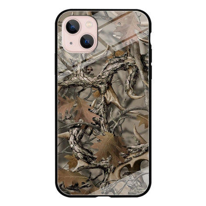 Camo Dry Leaves and Deer Horns iPhone 15 Plus Case-Oxvistore