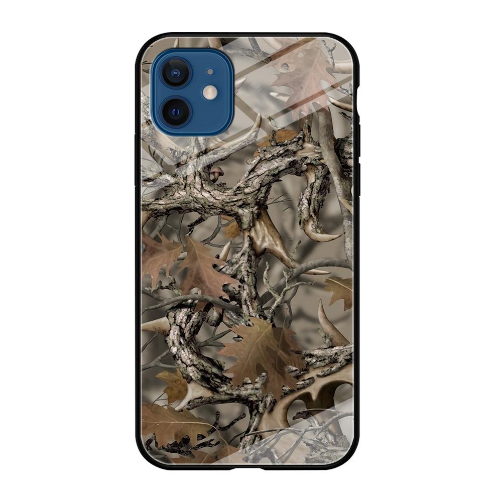 Camo Dry Leaves and Deer Horns iPhone 12 Case-Oxvistore