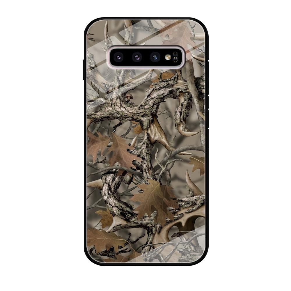 Camo Dry Leaves and Deer Horns Samsung Galaxy S10 Plus Case-Oxvistore