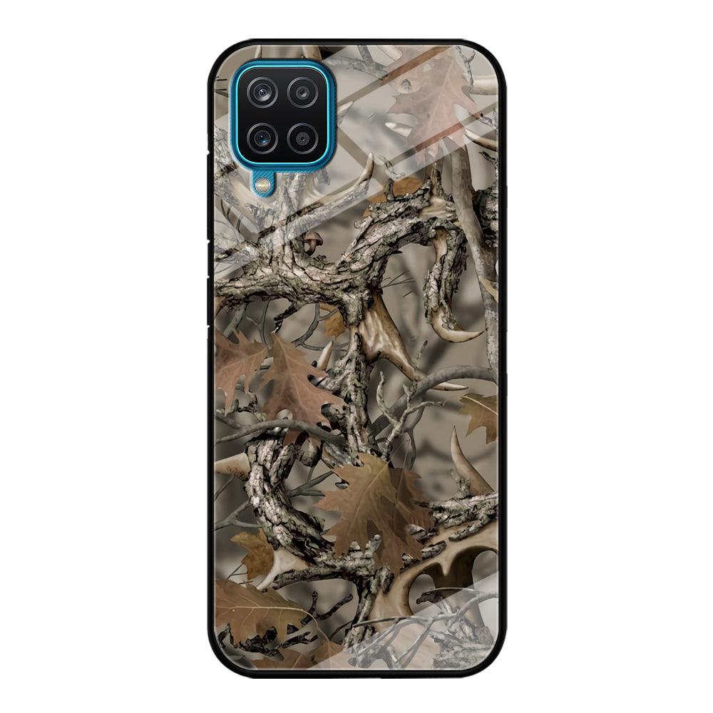 Camo Dry Leaves and Deer Horns Samsung Galaxy A12 Case-Oxvistore