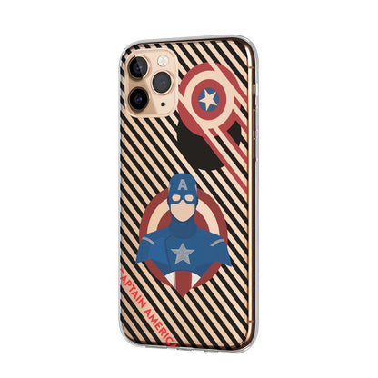 Captain America Silhouette Clear Soft Case-Oxvistore