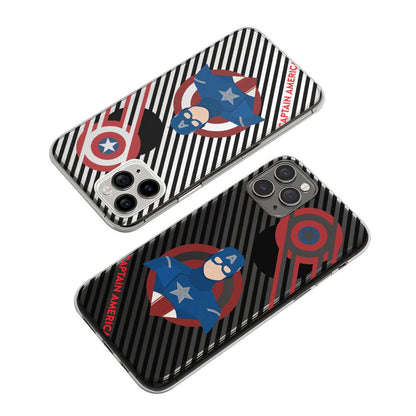 Captain America Silhouette Clear Soft Case-Oxvistore