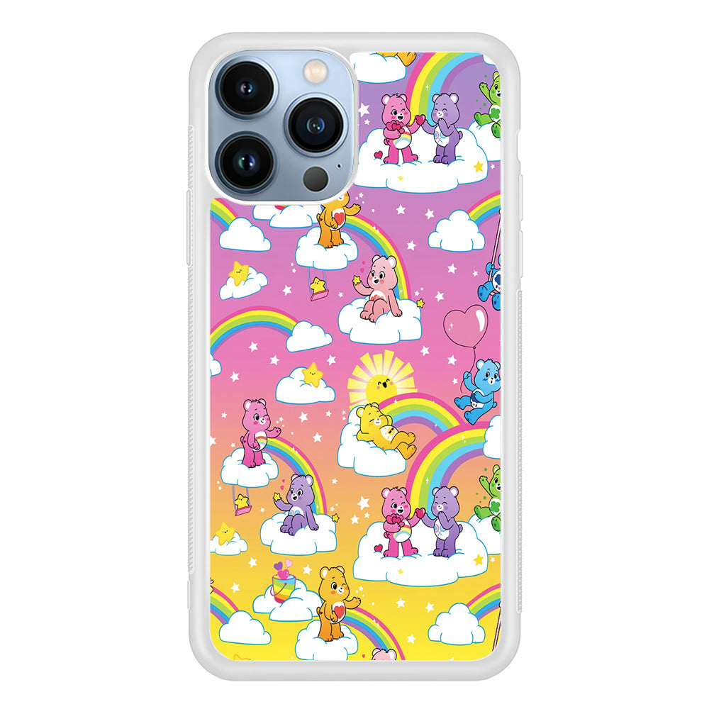 Care Bear Rainbow Pastel Trippy 2D Rubber Phone Case