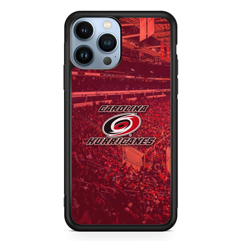 Carolina Hurricanes Fans on Duty iPhone 13 Pro Max Case-Rubber Black (2D Case)-Oxvistore