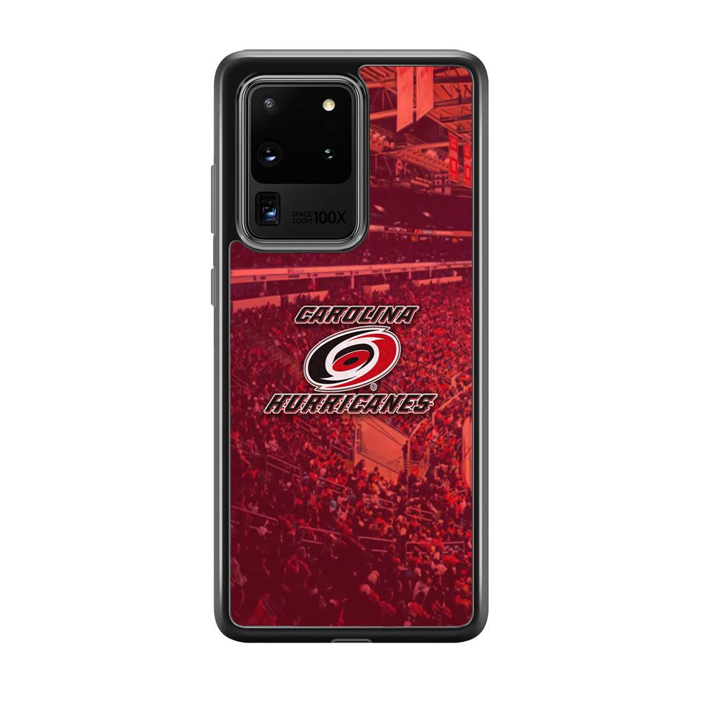 Carolina Hurricanes Fans on Duty Samsung Galaxy S20 Ultra Case-Rubber Black (2D Case)-Oxvistore