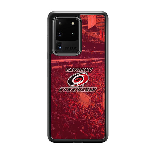 Carolina Hurricanes Fans on Duty Samsung Galaxy S20 Ultra Case-Rubber Black (2D Case)-Oxvistore