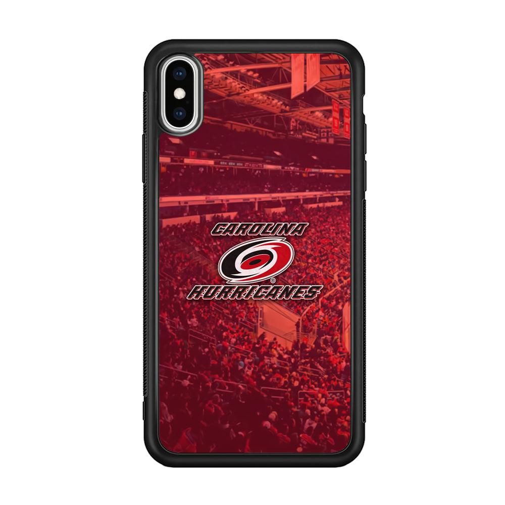 Carolina Hurricanes Fans on Duty iPhone XS Case-Rubber Black (2D Case)-Oxvistore
