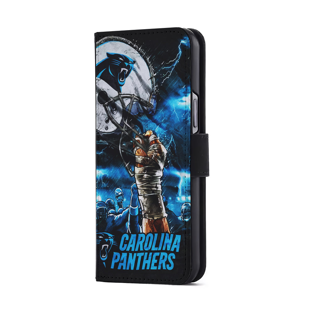 Carolina Panthers Art Flip Wallet Phone Case