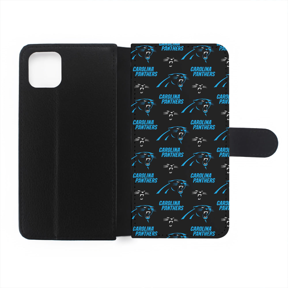 Carolina Panthers Logo Pattern Flip Wallet Phone Case