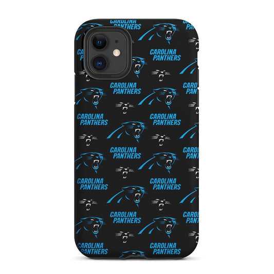 Carolina Panthers Logo Pattern 2 in 1 Tough Phone Case-Oxvistore