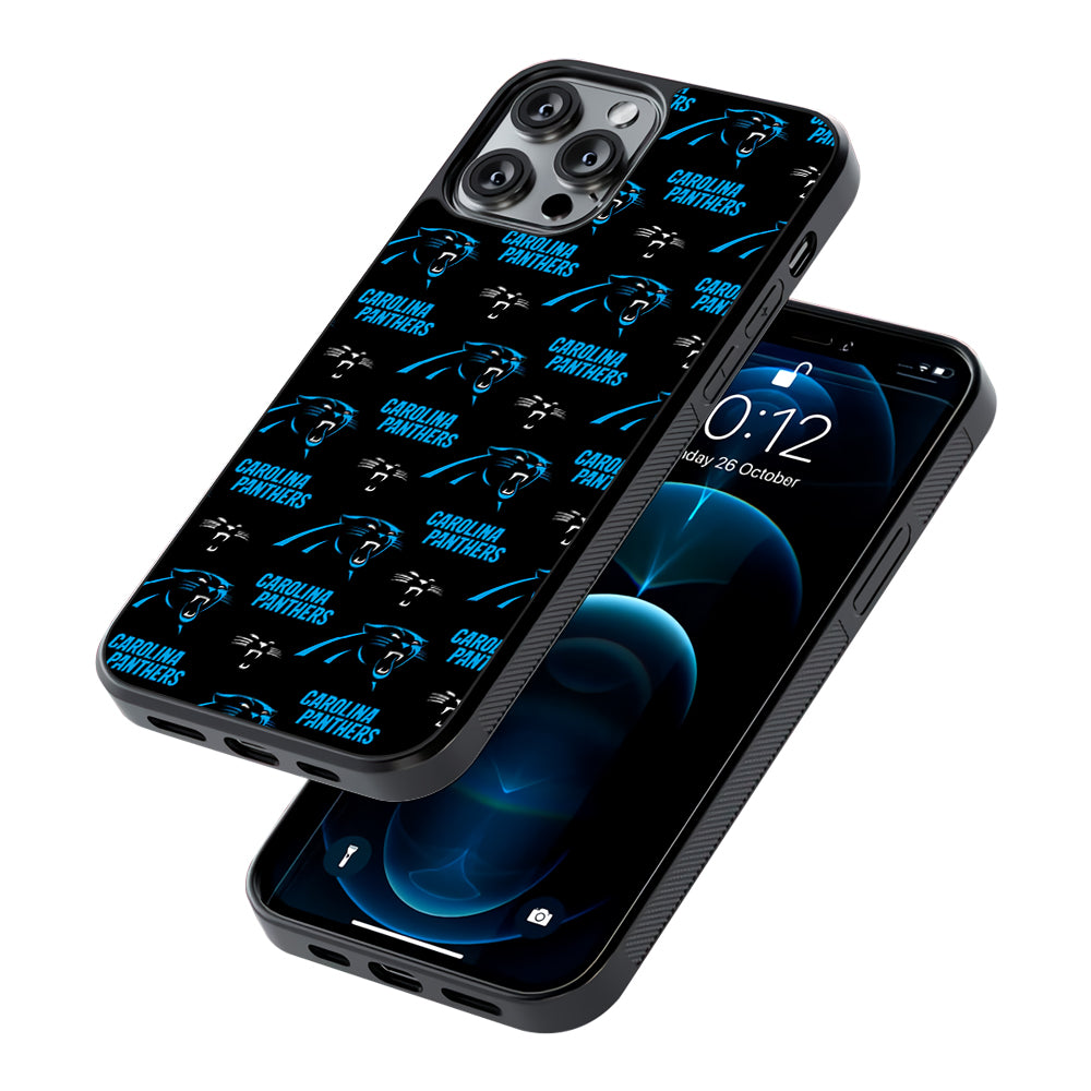 Carolina Panthers Logo Pattern 2D Rubber Phone Case