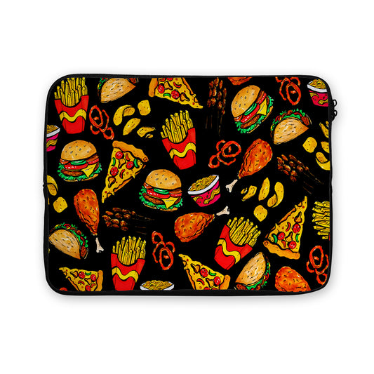 Cartoon Doodle Junk Food Laptop Sleeve Protective Cover