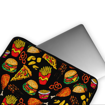 Cartoon Doodle Junk Food Laptop Sleeve Protective Cover