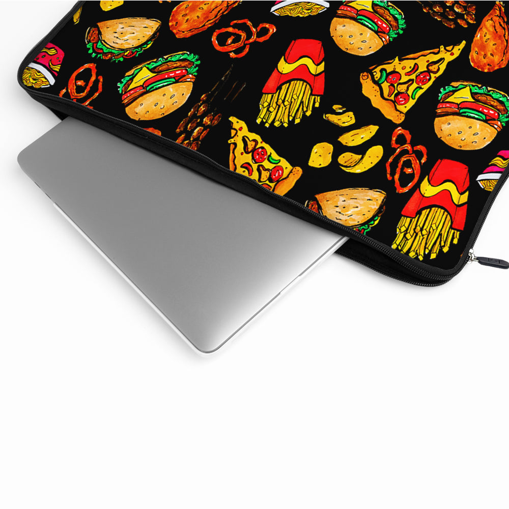 Cartoon Doodle Junk Food Laptop Sleeve Protective Cover