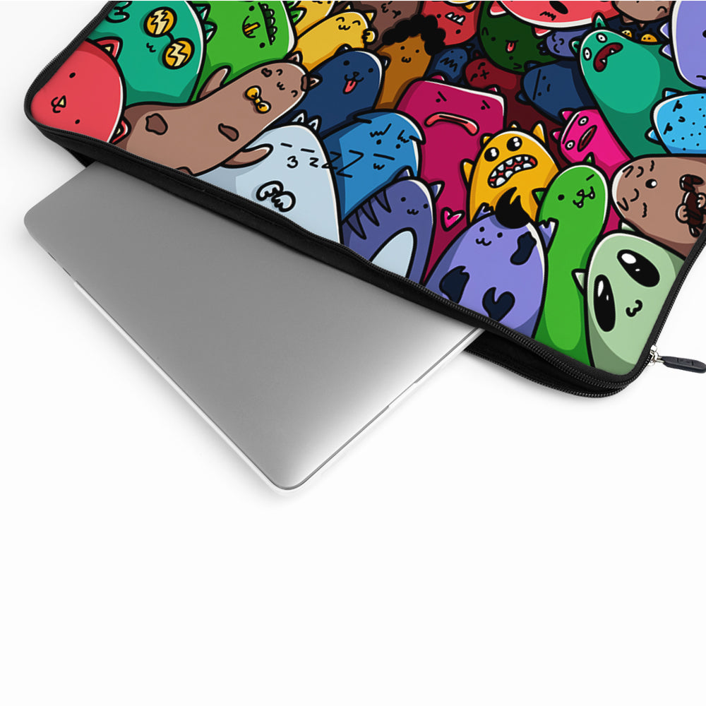 Cartoon Doodle Monster Gather Laptop Sleeve Protective Cover