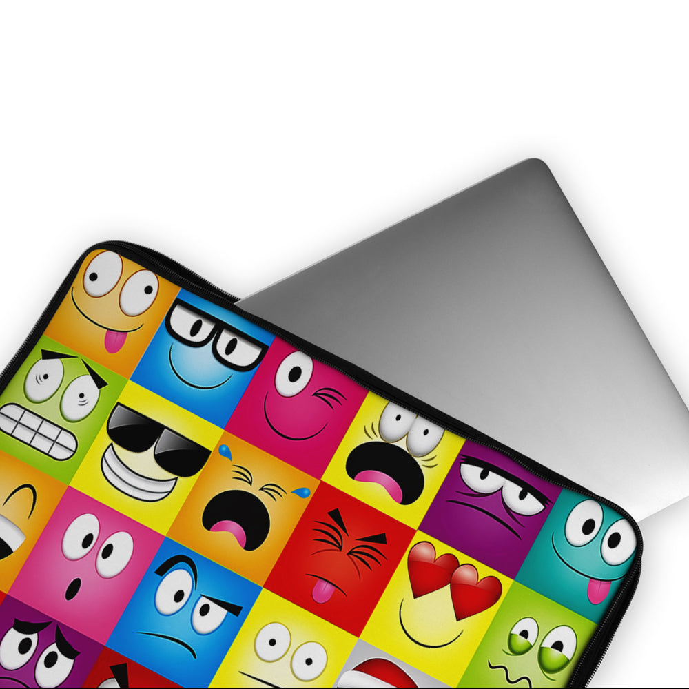 Cartoon Facial Expressions Laptop Sleeve Protective Cover