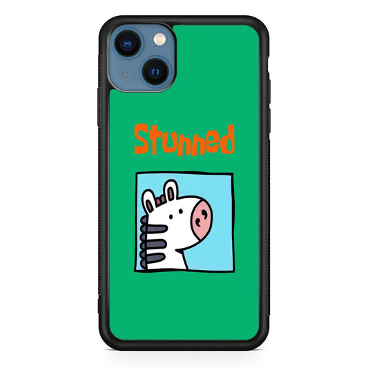 Cartoon Frame 'Stunned' iPhone 14 Case-Rubber White (2D Case)-Oxvistore