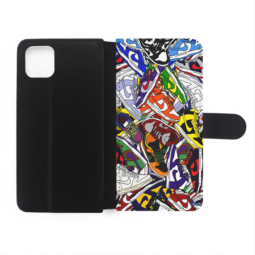 Cartoon Sneaker Nike Flip Wallet Phone Case