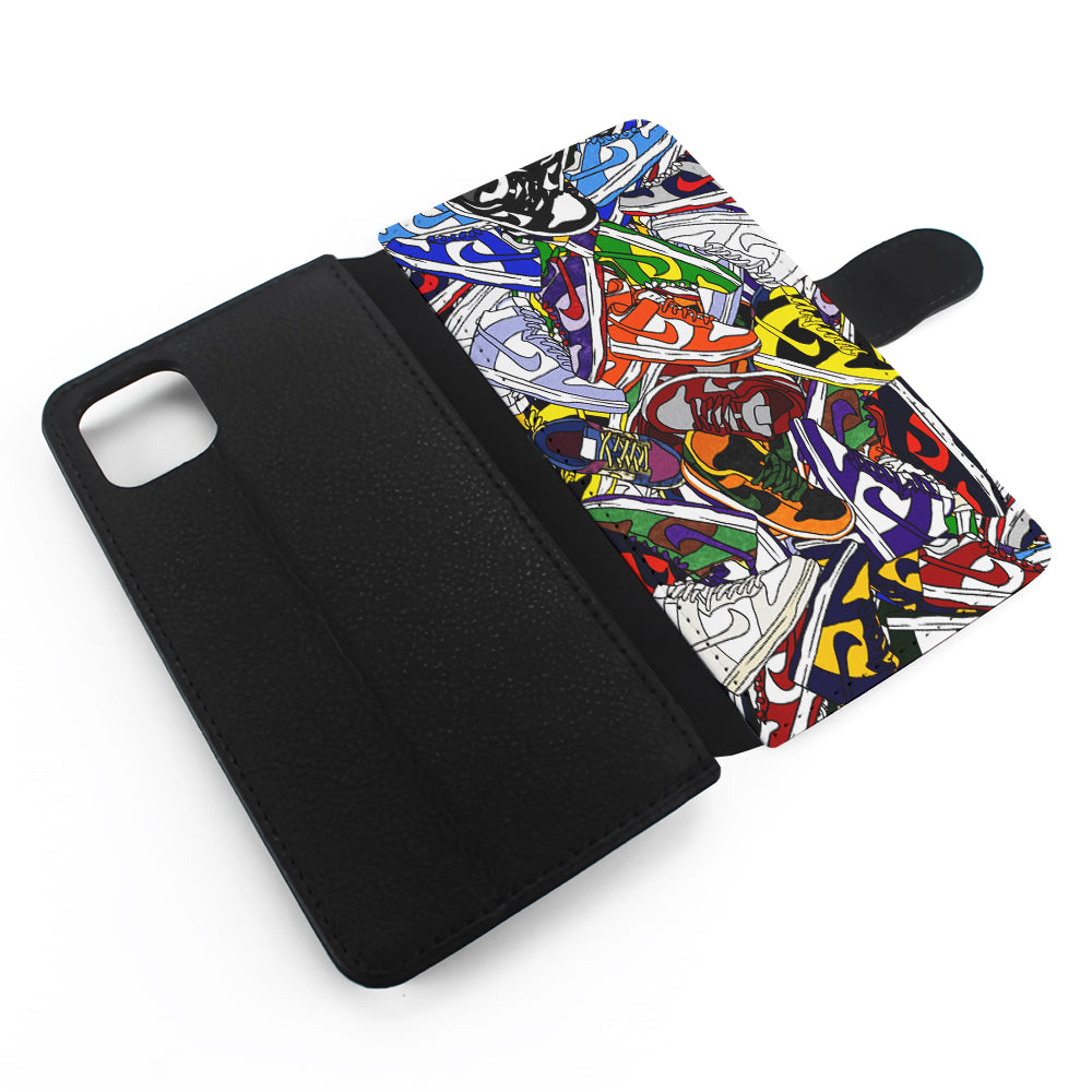 Cartoon Sneaker Nike Flip Wallet Phone Case