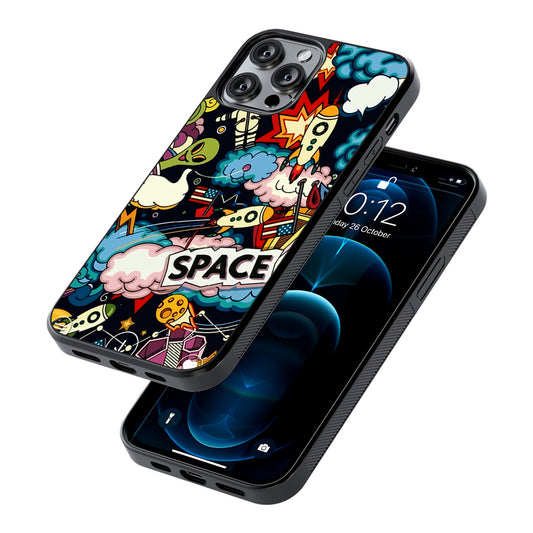 Cartoon Space Rockets 2D Rubber Phone Case