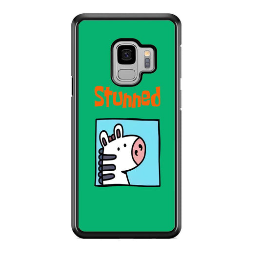 Cartoon Frame 'Stunned' Samsung Galaxy S9 Case-Rubber White (2D Case)-Oxvistore