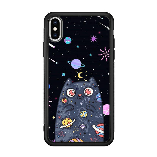 Cat Aesthetic Space Owner iPhone Xs Max Case-Rubber Black (2D Case)-Oxvistore