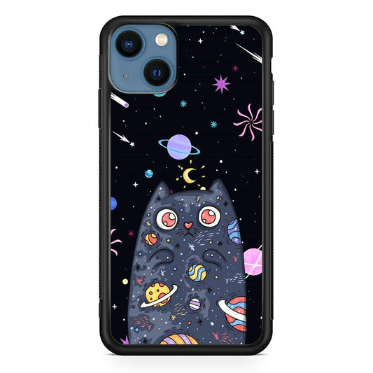 Cat Aesthetic Space Owner iPhone 14 Plus Case-Rubber Black (2D Case)-Oxvistore
