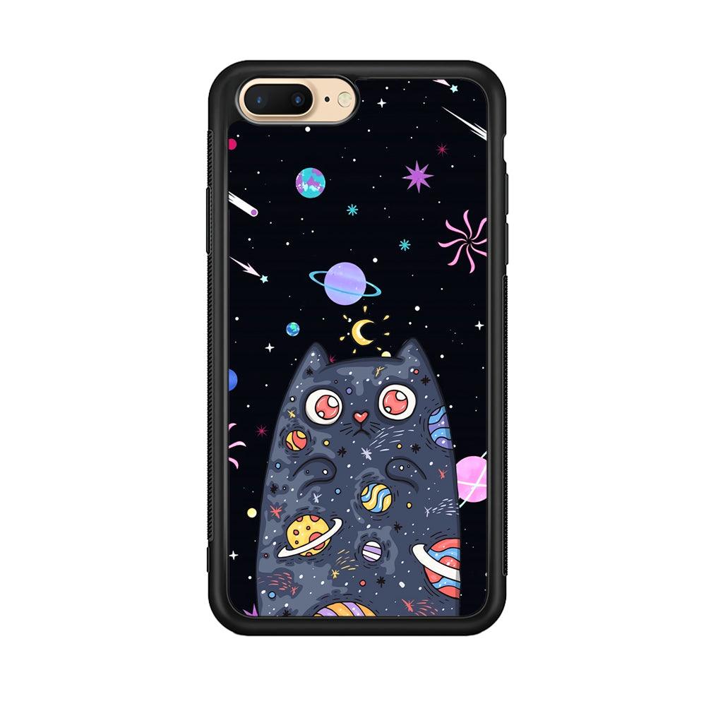 Cat Aesthetic Space Owner iPhone 7 Plus Case-Rubber Black (2D Case)-Oxvistore