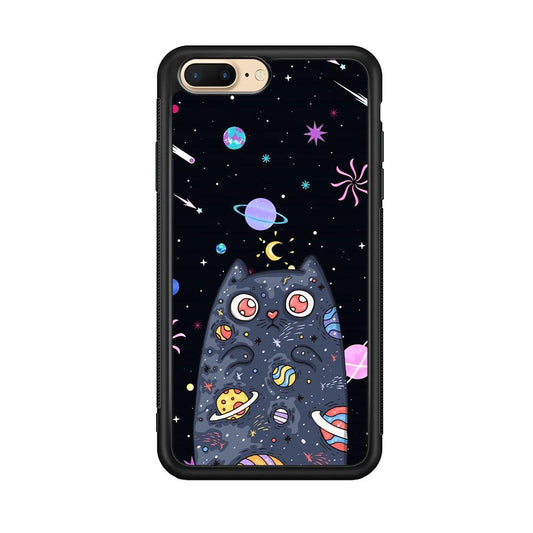 Cat Aesthetic Space Owner iPhone 7 Plus Case-Rubber Black (2D Case)-Oxvistore