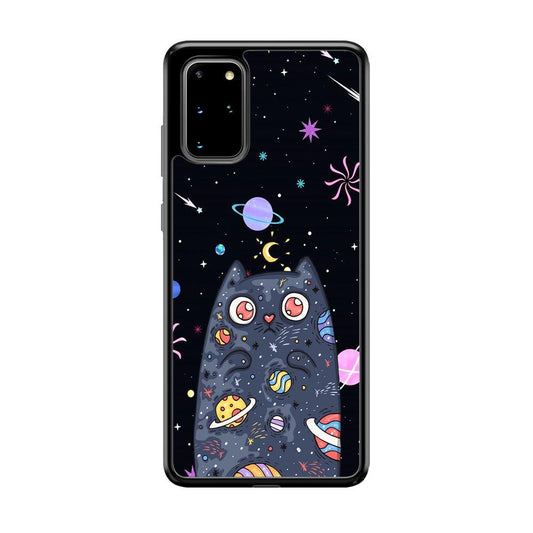 Cat Aesthetic Space Owner Samsung Galaxy S20 Plus Case-Rubber Black (2D Case)-Oxvistore