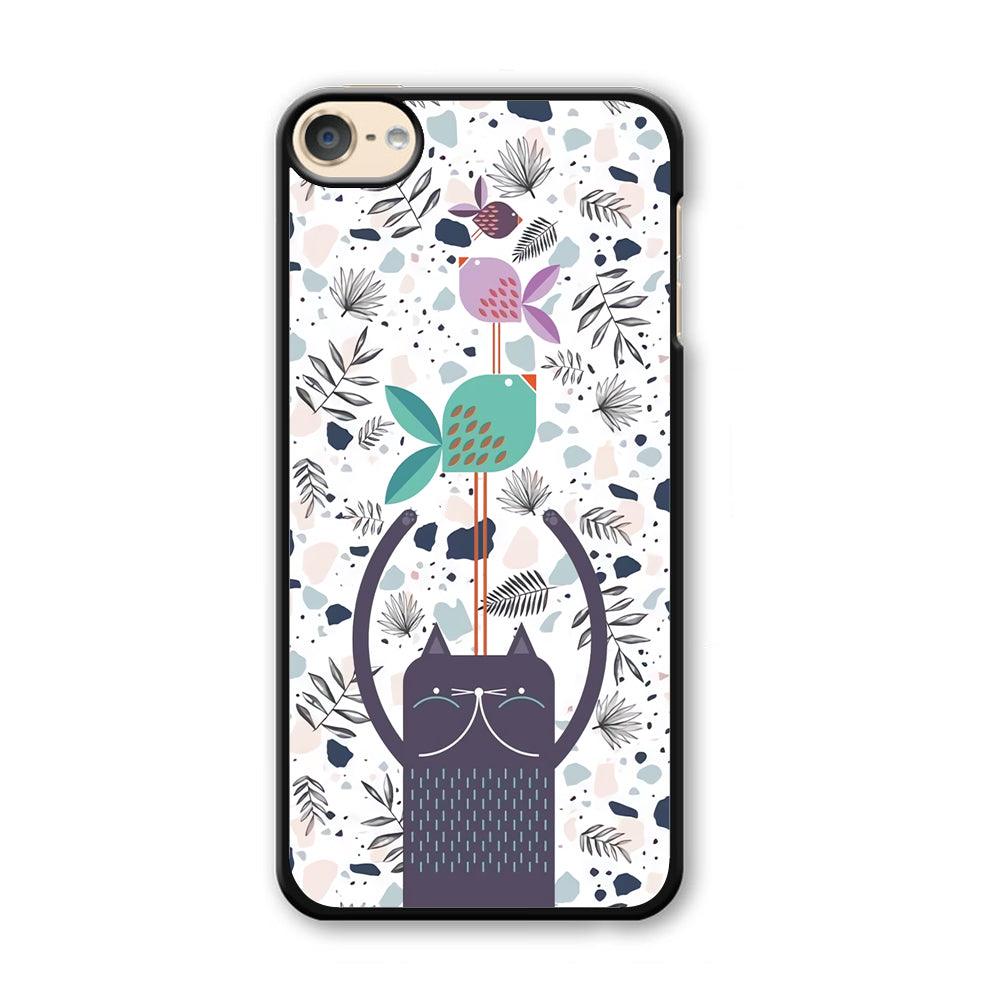 Cat Fish Ahead iPod Touch 6 Case-Plastic Black (2D Case)-Oxvistore