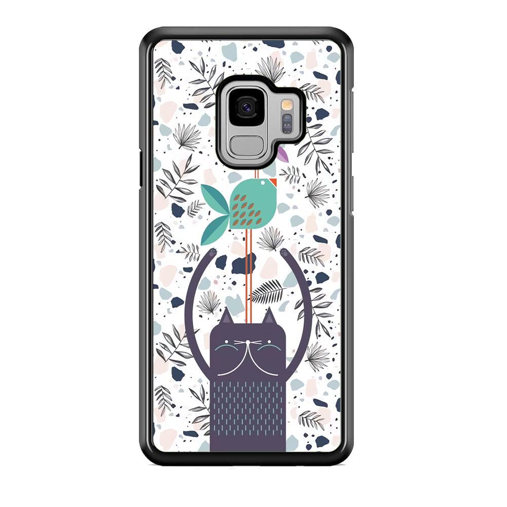 Cat Fish Ahead Samsung Galaxy S9 Case-Rubber Black (2D Case)-Oxvistore