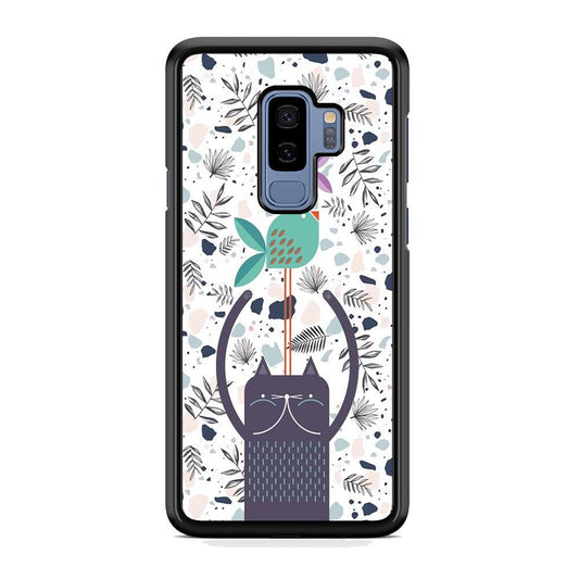 Cat Fish Ahead Samsung Galaxy S9 Plus Case-Rubber Black (2D Case)-Oxvistore
