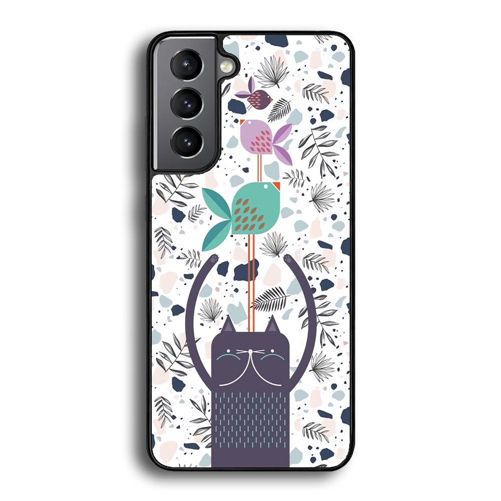 Cat Fish Ahead Samsung Galaxy S22 Case-Rubber Black (2D Case)-Oxvistore