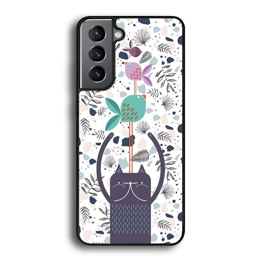 Cat Fish Ahead Samsung Galaxy S22 Case-Rubber Black (2D Case)-Oxvistore
