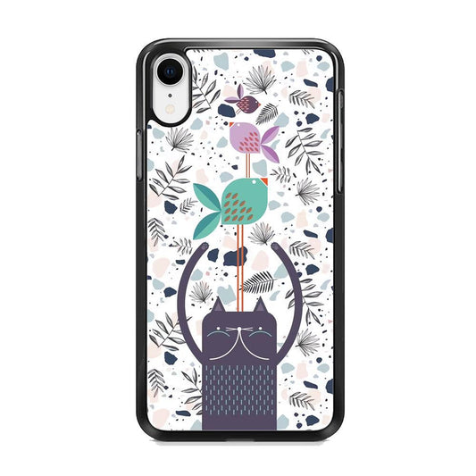 Cat Fish Ahead iPhone XR Case-Rubber White (2D Case)-Oxvistore