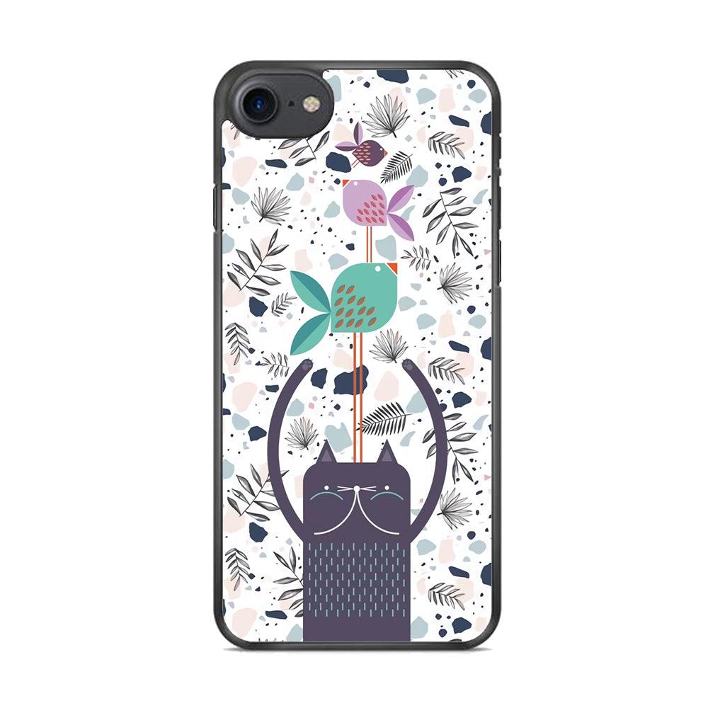 Cat Fish Ahead iPhone 7 Case-Rubber White (2D Case)-Oxvistore