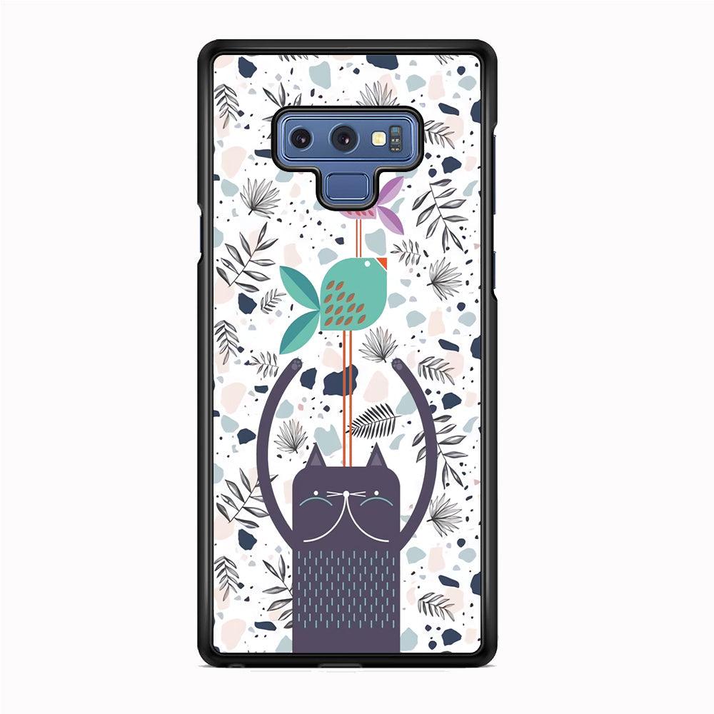 Cat Fish Ahead Samsung Galaxy Note 9 Case-Rubber Black (2D Case)-Oxvistore