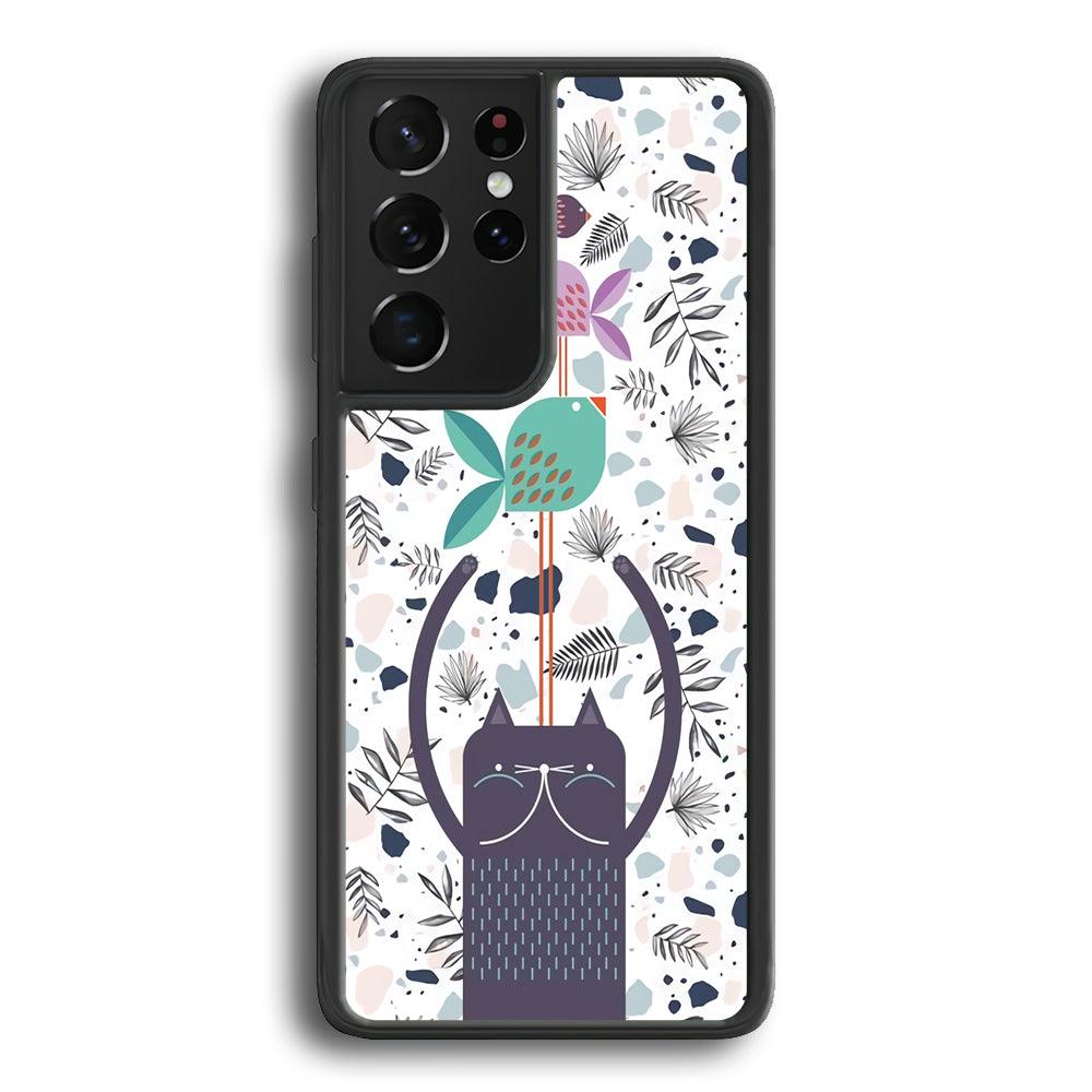 Cat Fish Ahead Samsung Galaxy S23 Ultra Case-Rubber Black (2D Case)-Oxvistore