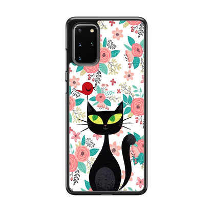 Cat, Flower and Bird Samsung Galaxy S20 Plus Case-Oxvistore