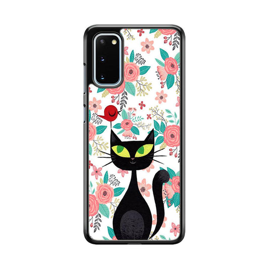 Cat, Flower and Bird Samsung Galaxy S20 Case-3D Case-Oxvistore