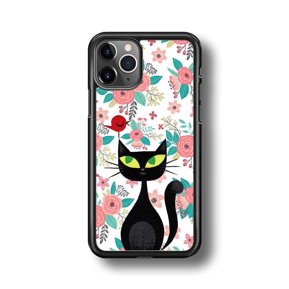 Cat, Flower and Bird iPhone 11 Pro Max Case-Oxvistore