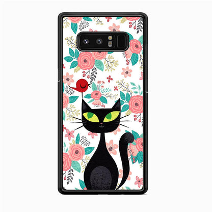 Cat, Flower and Bird Samsung Galaxy Note 8 Case-Oxvistore