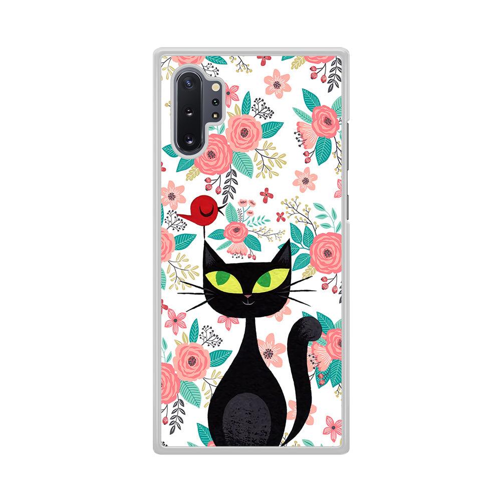 Cat, Flower and Bird Samsung Galaxy Note 10 Plus Case-Oxvistore