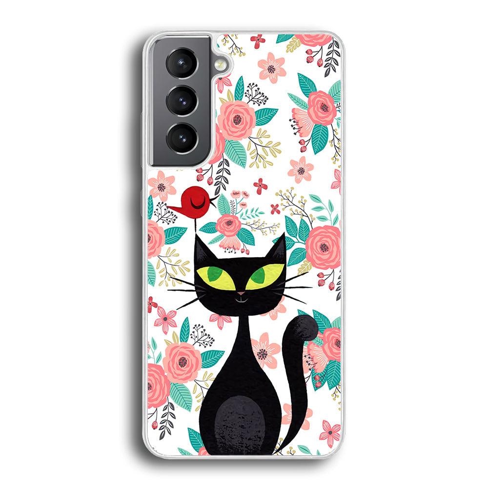 Cat, Flower and Bird Samsung Galaxy S21 Plus Case-Oxvistore