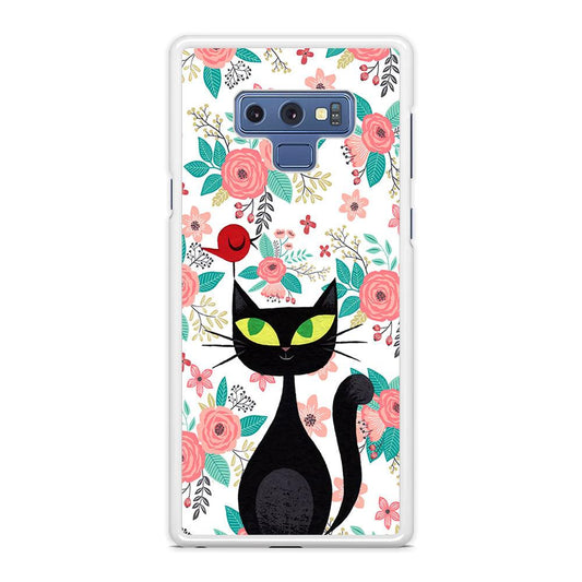 Cat, Flower and Bird Samsung Galaxy Note 9 Case-Oxvistore